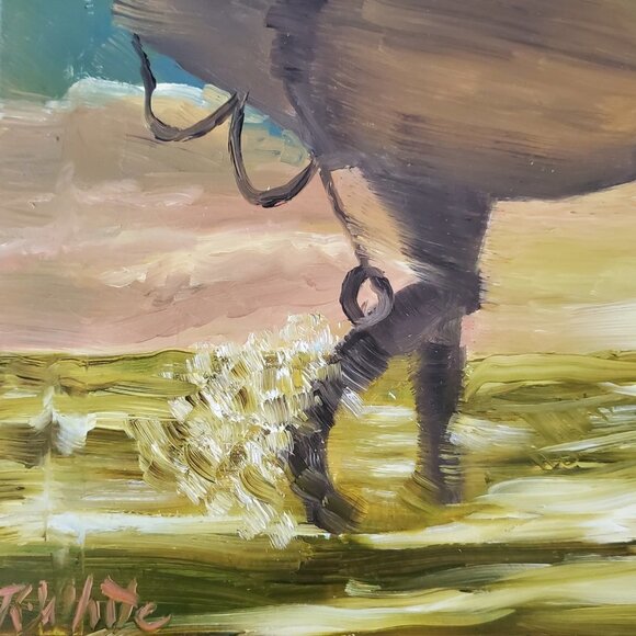 “Surfer“ Original oil painting on Cradled Wood Panel 8"w x 10"h x 1.5"d - Picture 4 of 10